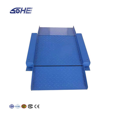 Escala de plataforma de acero al carbono industrial de 1,5 m x 1,5 m Ultra baja con rampa doblada