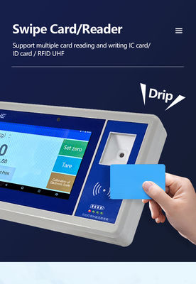 Pantalla LCD ABS de 7 pulgadas Android Smart Screen con código QR Batería de cámara Indicador de peso y sensor de tarjeta de deslizamiento