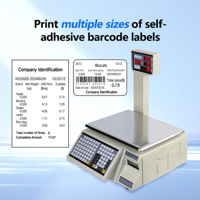 3 kg Impresión de etiquetas plegables Balanza de pesaje Código de barras Máquina de computación digital Balanza de peso
