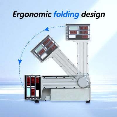 Pantalla LCD 6kg Impresión de etiquetas plegables Escala de pesaje para temperatura de trabajo -20C-50C