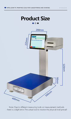 Escala inteligente totalmente impermeable 60KG Pesando con acero inoxidable 304 y pantalla inteligente