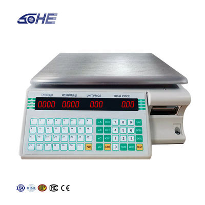 SHV-TMA Tabla de impresión de código de barras Escala de 30 kg con y placa de plástico ABS / acero inoxidable