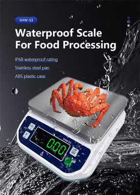 SOHES3 1.5KG Escala impermeable de acero inoxidable de alta precisión ABS para procesamiento de alimentos