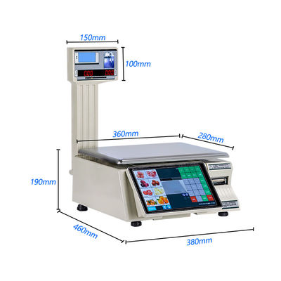 Display LCD Inteligente Tabla de códigos de barras Escala SHW-TMF6 para 30 kg Capacidad