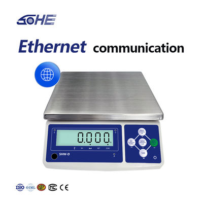 Escala de tabla de funciones Ethernet SHWDL-15KG con pantalla LCD y fuente de alimentación AC/DC