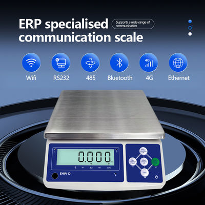 Escala de tabla de funciones Ethernet SHWDL-15KG con pantalla LCD y fuente de alimentación AC/DC