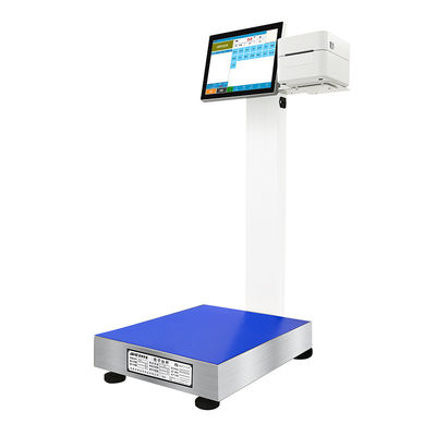 Pantalla de escritorio de 12 pulgadas 15-100kg Procesamiento de carne de cerdo y res Android Impresión de etiquetas Escala