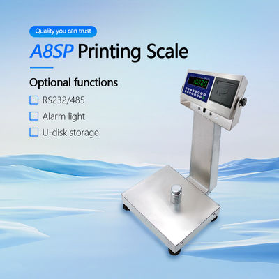 30 kg Rango máximo de pantalla LED Plataforma de impresión impermeable de acero inoxidable Escala industrial