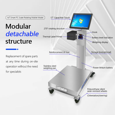 Sistema Windows 10 150kg de capacidad Balanza industrial con pantalla táctil de 15 pulgadas