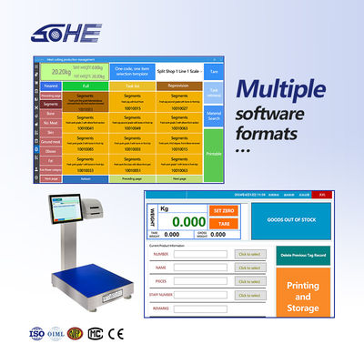SOHE 60KG Tipo de batería Escala de impresión de etiquetas impermeable con pesaje inteligente e impresora