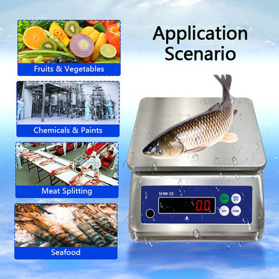 SOHE S5 Escala de acero inoxidable de 3 kg con pantalla LED doble y clasificación de impermeabilidad IP68