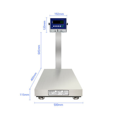 Suministro de energía 10.5V/1A 200KG Escala de acero inoxidable para fábricas de mariscos y alimentos