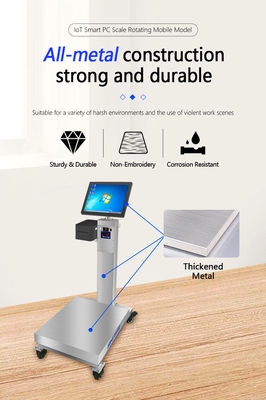 Escala de plataforma industrial de peso de 60 cm por 80 cm con pantalla táctil Android rotativa de 15 &quot;