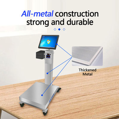 Escala de plataforma industrial de peso de 60 cm por 80 cm con pantalla táctil Android rotativa de 15 &quot;