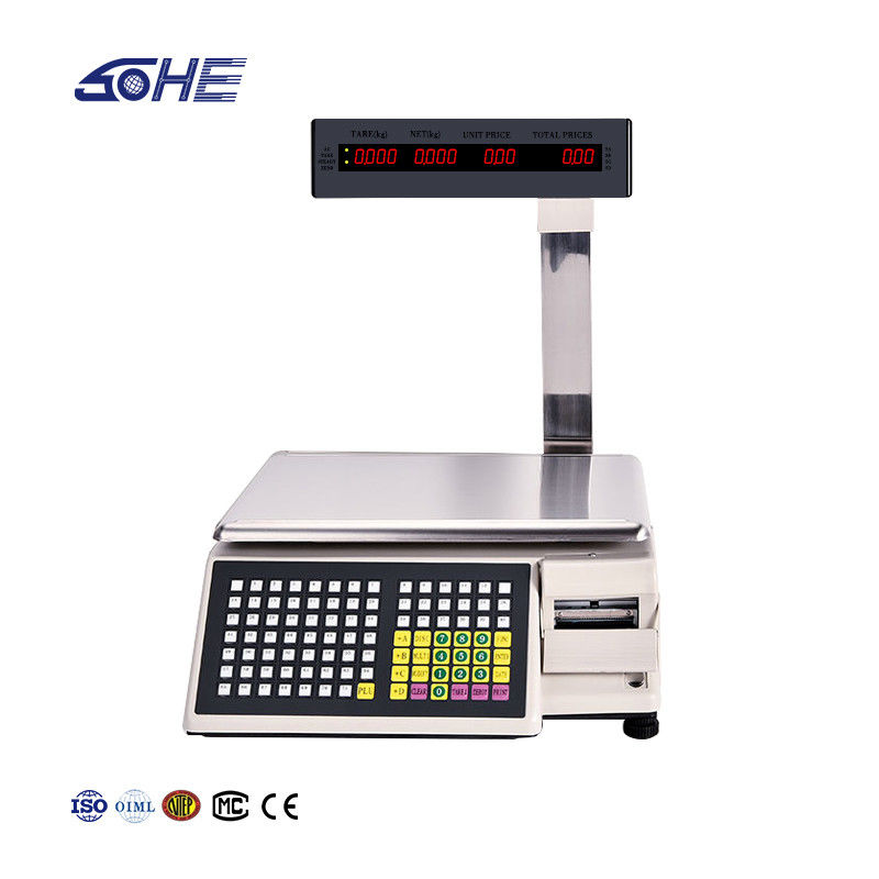 Escala de tabla de código de barras de impresión avanzada SHW-TMB 30kg con potencia AC 100-240V/DC21V